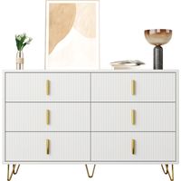 Buffet commode moderne poignées dorées nombreux rangements
