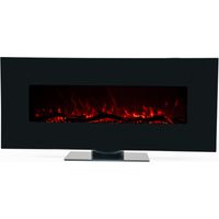 Elektro Wandkamine 1600W Kekai Minesota 84x26x53 cm mit Feuersimulation Schwarz Fernbedienung für Innenbereich