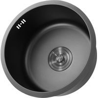 Évier de cuisine rond, résistant aux huiles et aux taches, évier de bar en acier inoxydable, 2828 cm, accessoires inclus.