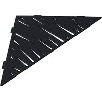 Duschablage aus Edelstahl Schwarz 20,4 x 20,4 cm x 2 mm - Dreieckig Design Tiger - Befestigung ohne Bohren