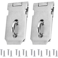 Verrou de porte robuste en deux parties avec moraillon et agrafe, loquets en acier inoxydable, verrou de porte avec 16 vis, 10 cm (4 pouces)
