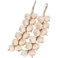2 sachets de 50 cm de faux ail / légumes artificiels / ail artificiel (beige)