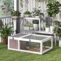 Maison de la Tortue Enclos en bois pour tortues avec maisons principales,dessus articulé 91x60,5x32 cm,brun