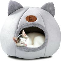 Maison pour chat, niche, lit douillet avec oreilles DAISY gris