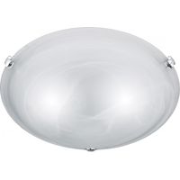 Plafoniera 2 Luci Vetro Bianco Adrian Ø40 cm Trio Lighting