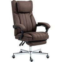 Fauteuil de massage 6 points avec télécommande, appui-tête et repose-pieds, marron foncé, hauteur réglable