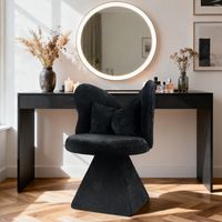 Chaise de coiffeuse avec dossier papillon, fauteuil pivotant, chaise de salle à manger, tabouret de maquillage pour chariot de toilette, convient au salon, à la salle à manger, au bureau et aux espace