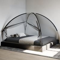 Vidaxl – Moustiquaire de lit mongole noire 200x180x135 cm – Maille 220 trous/pouce – Poteaux en fibre de verre – 2 ouvertures avec fermeture éclair