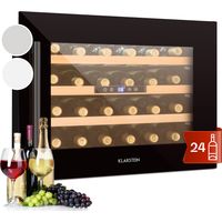 Klarstein – Cave à vin encastrable 24 bouteilles – Température réglable 5-22°C – Porte en verre panoramique – Dimensions 54x44x54 cm