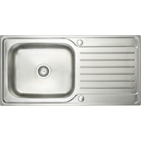 Prima Deep 1.0 Bowl Kitchen Sink with Waste Kit 1000mm L x 500mm W - Stainless Steel