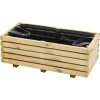 Siena Garden Ella N06590 Fioriera a cassetta Legno di pino, Pile Nero