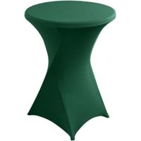 Housse de Table Ronde Extensible en Spandex, Housse Mange Debout, Nappe pour Table Cocktail pour Restaurant Bar Table Cocktail Table de Banquet de Mariage (80 ×110cm,Vert foncé)