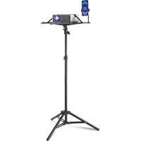 Mophorn Support de projecteur, trépied pour ordinateur portable avec hauteur réglable allant de 26,97 à 63 pouces, support de projecteur portable avec plateau et support de téléphone à col de cygne