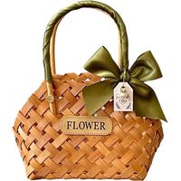 Panier de fleurs en bois fabriqué à la main avec un charme-Vert