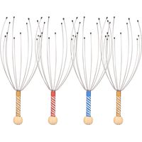 Lot de 4 masseurs de tête et gratte-cuir chevelu, outils de massage relaxants pour la tête et le corps (couleur aléatoire).