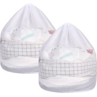 Lot de 2 sacs à linge en maille fine avec cordon, 60x80 cm, réutilisables pour laver lingerie et sous-vêtements.