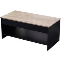 Mesa de centro con tapa elevable negra y madera HEDDA