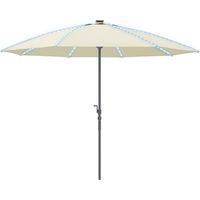 Sombrilla Terraza LED UV50+ Aluminio Manivela Techo Ventilado Ø300x256 cm Crema