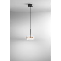 Suspension Led 14W En Métal Et Alu, Design Bi-Émission, Finition Or Poli Et Noir Mat, Variable, D.20 Cm - Perenz