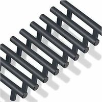 20 Stück T-förmige Griffe für Küchenschränke, Schubladen und Schlafzimmermöbel, schwarz, Lochabstand 64 mm