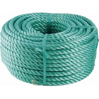 Corderies Tournonaises – Corde en polyester verte 40m – Ø10mm – Résistance 1350kg – Pour chantiers humides et espaces confinés