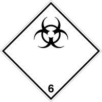 Panneau et étiquette ADR - matériau biohazard - Taille : 300x300 mm - Matériau : Aluminium - Size: 300x300 mm - Material: Aluminum