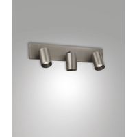 Spot Flores À 3 Lampes Gu10 10W Aluminium Moulé Sous Pression, Coloris Canon De Fusil, Ip20, Classe 1, Dim. 12,5X48X9 Cm - Collection Flores