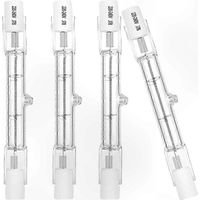 Ampoules halogènes double culot type J, blanc chaud 2700K, lot de 5, 80 W, 78 mm, 230 V, 2100 lm, équivalent projecteur 160 W