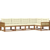 vidaXL Outdoor Sofa Set 5 pcs Natural and Cream
