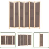 The Living Store Cloison de séparation 6 panneaux Marron 240 x 170 x 4 cm Tissu - Cloison De Séparation - Pare-vue - Cloison Pliable - Cloison Décorative - Séparation Pièce