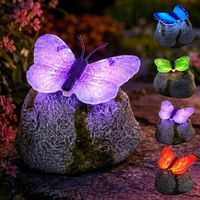 Lampe jardin pierre éclairage solaire forme papillon Décoration extérieure