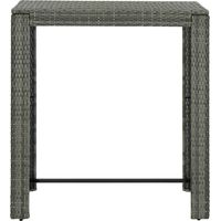 Table de bar de jardin Table d'extérieur Gris 100x60,5x110,5 cm Résine tressée