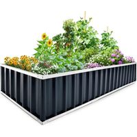 KINGBIRD Carré potager sans fond, 258x90x30cm, vert foncé