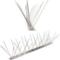 5 Meter (10 x 0,5m) Taubenspikes 3-reihig auf V2A-Flexleiste - hochwertige Lösung für Vogelabwehr Taubenabwehr Edelstahl Spikes