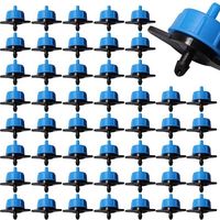 50 Pieces 0.5 GPH Drippers Pressure Compensators, 1/4 Inch Plastic Irrigation Dripper, Garden Watering Dripper Compensation for Garden Turf, 2L