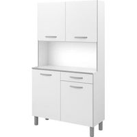 Vaisselier Easy 101cm, 4 portes & 1 tiroir - blanc