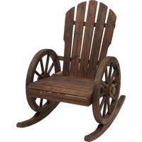 Fauteuil à bascule bois massif rustique résistant intempéries 68x88x92 cm