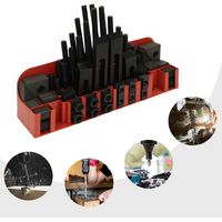 58Pcs T-Slot Clamp Kit M12 Stud Lathe Milling Machine Clamping Step Block Set