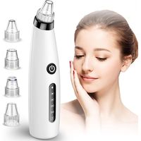 Aspirateur de points noirs avec 5 embouts, outil d'extraction de points noirs, aspirateur de points noirs rechargeable par USB pour le visage, outil d'aspiration des pores, puissance d'aspiration adap