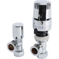 Milano Angled Thermostatic Radiator Valves Pair - Chrome