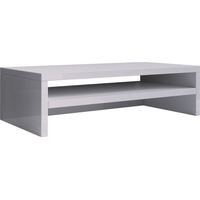 Supporto per monitor PC Scrivania Supporto Riser Computer Supporto Schermo Alza Schermo 56x13x23cm Modello Adelis XXL Bianco lucido