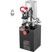 VEVOR Pompe Hydraulique a Simple Effet, Groupe de Bennage pour Camion 5,7 L, pour Remorque a Benne Basculante Camion-benne, Pression de Decharge Max. 22 MPa, Debit 3,4 L/min, Reservoir Metallique Noir