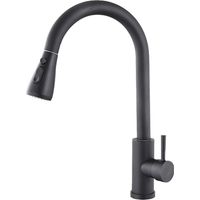 Rubinetto Monocomando Fontastock Nero Acciaio inossidabile Ceramica Forma a C