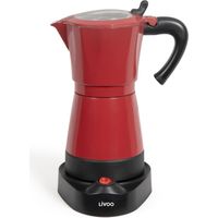 Cafetière italienne électrique LIVOO DOD117RC Coloris Rouge - 300ml, 6 tasses, 480W