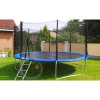 Trampolino tappeto elastico esterno da giardino Jumping Diametro 245cm con SCALETTA e RETE DI PROTEZIONE