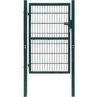Portillon de ClĂ´ture Porte Portillon Portail de jardin Acier 106x248 cm Vert 15402
