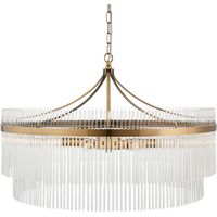 Plafonnier suspendu en laiton antique – Verre transparent – 7 lampes E14 – Hauteur réglable 60-202 cm – Diamètre 70 cm – IP20 – Endon