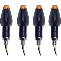 4 intermitentes para motocicleta, 14 luces LED de señalización, 12 V, impermeables, universales, para motocicletas, scooters, quads, cruisers y todoterreno.
