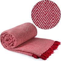 Emma Barclay Herringbone - Coperta in cotone riciclato con motivo a spina di pesce, per sedia, divano, letto, 50 x 60 (127 x 152 cm)