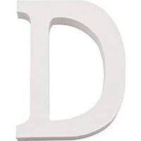 Letra D madera decorativo 11 cm Blanco